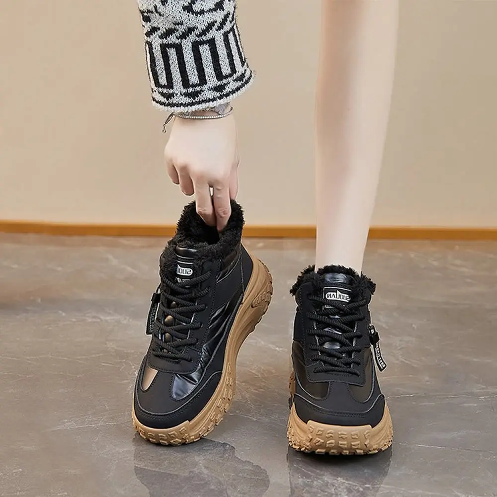 أحذية شتوية جديدة قطيفة دافئة من القطن مقاومة للاهتراء أحذية غير رسمية مرتفعة نعل سميك مانعة للانزلاق أحذية نسائية عالية الجودة للأب #5