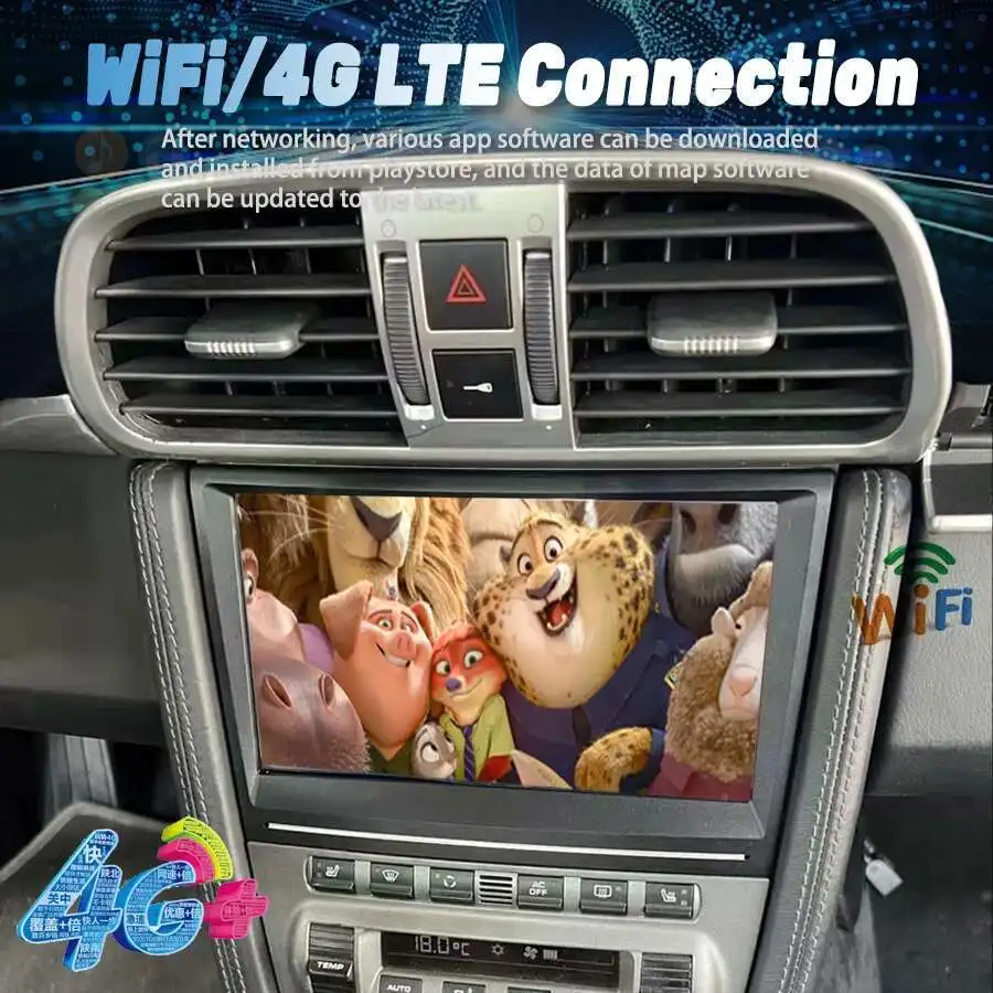 Pantalla Android de 8 pulgadas para Porsche 911 997 Boxster Cayman 987 estéreo Radio de coche reproductor de vídeo Multimedia navegación GPS Carplay Auto