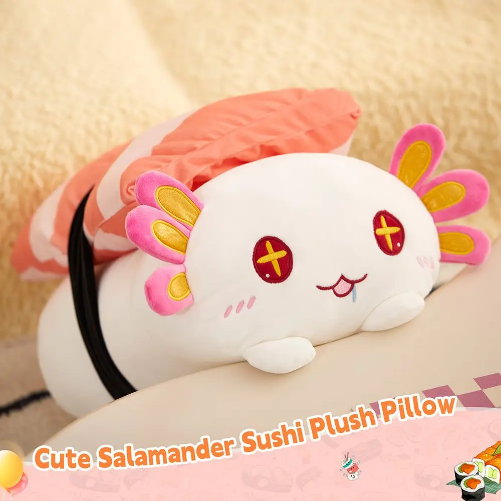 30cm Stuffed Sushi Axolotl Plush Toys Cotton Japanese Cuisine Throw Pillow Food Cushion Animal Doll Toys Sofa Home Decoration