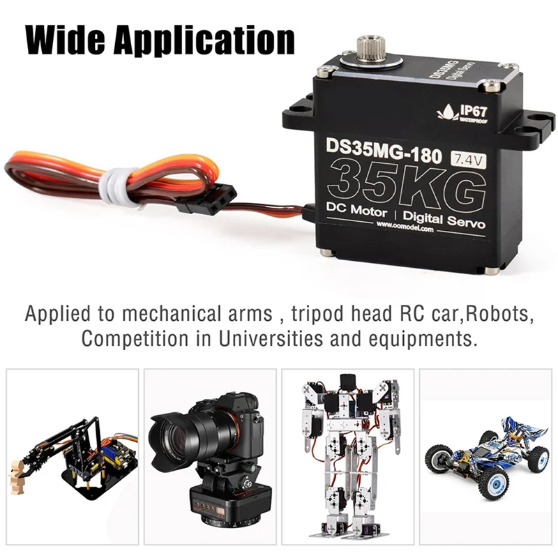 Serwo RC A49K-35KG Wodoodporne Cyfrowe Serwo z Wysokim Momentem Obrotowym i Metalowymi Przekładniami do Samochodów RC, Robotów i Mechanicznych Ramion