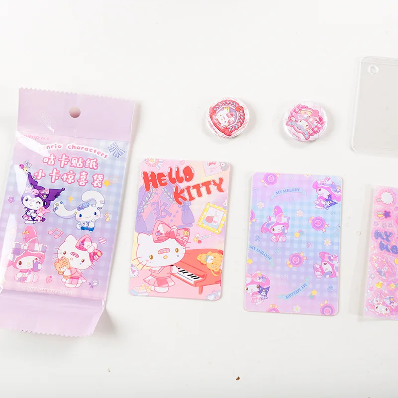 Joytop Yuemu Cute Sanrio Hello Kitty Cinnamoroll Jk Academy Goo Card Sticker Small Card Surprise Bag Student Cartoon Sticker