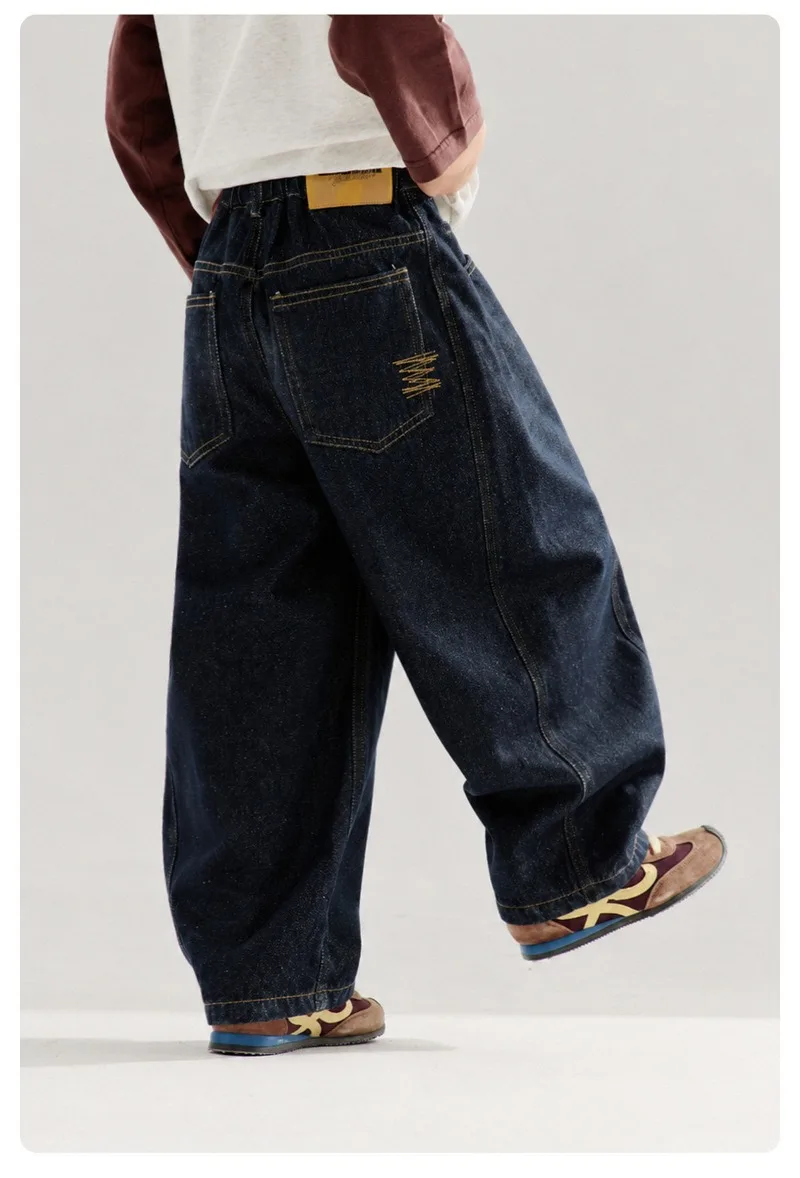 4-14 Jahre Jungen-Jeans UNITIM Herbst Kinder Jungen Trendige Denim-Hose Lose Elastische Taille Junge Teenager Jungen Gerade Hose Junior-Hose – Detail 9