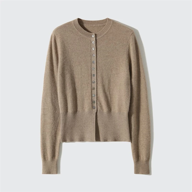 New Women Korean Fashion Soft Comfortable Single Breasted Knitted Cardigan Autumn Female Chic Solid Long Sleeve Elegant Knitwear