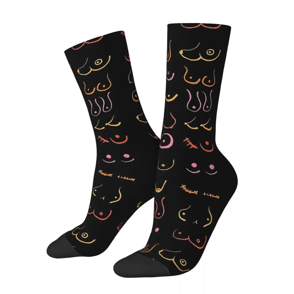 Chaussettes néon vintage Hip Hop pour hommes, chaussettes unisexes, motif imprimé Harajuku, nouveauté Happy Crew, cadeau pour garçons