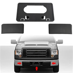 Front Bumper Guards Pads License Plate Frame Bracket Set For Ford F150 2009 2010 2011 2012 2013 2014 9L3Z17E810B 9L3Z17A385A