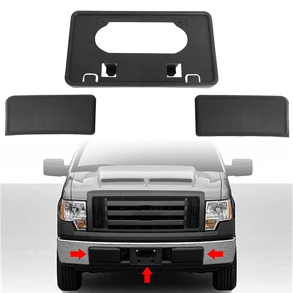Przednie osłony zderzaków nakładki ramka do tablicy rejestracyjnej zestaw wsporników dla Ford F150 2009 2010 2011 2012 2013 2014 9 l3z17e810b 9 l3z17a385a