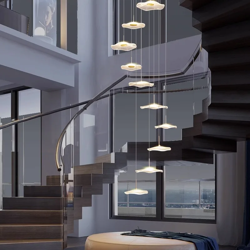 Imagem -03 - Nordic Pendant Lights For Home Decoration Stair Chandelier Sala de Estar Quarto e Sala de Jantar Iluminação Interna