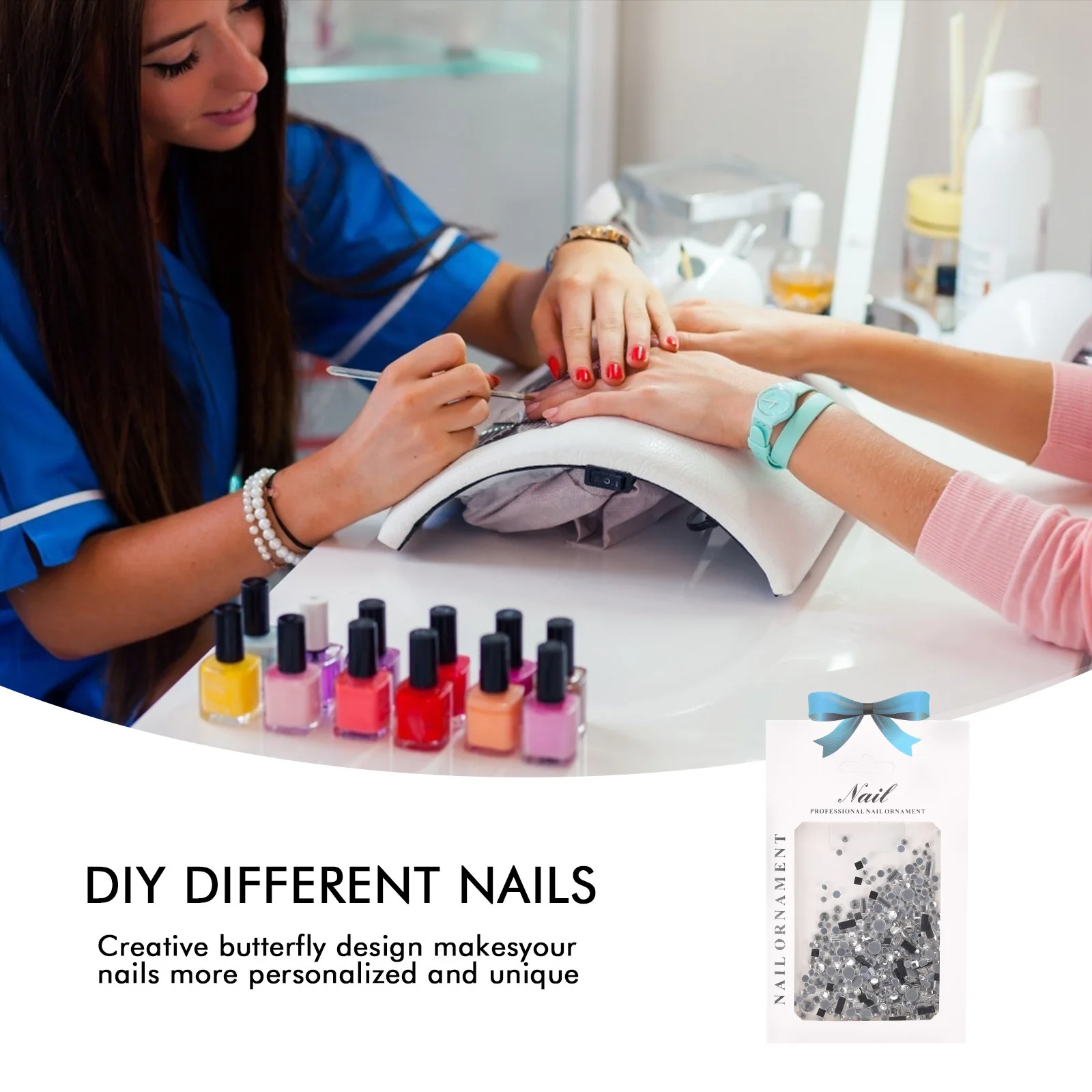 Ozdoby do paznokci z płaskim dnem, mieszanka pięknych kolorów, akcesoria DIY do eleganckich paznokci, dekoracje na imprezy.