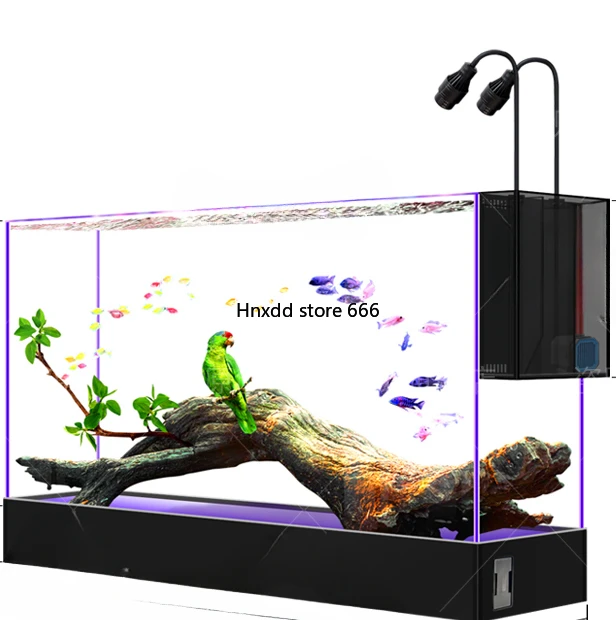 Fish Tank Aquarium Super White Glass Self-Circulation Lazy Change Water Floor Screen Partition Fish Tank