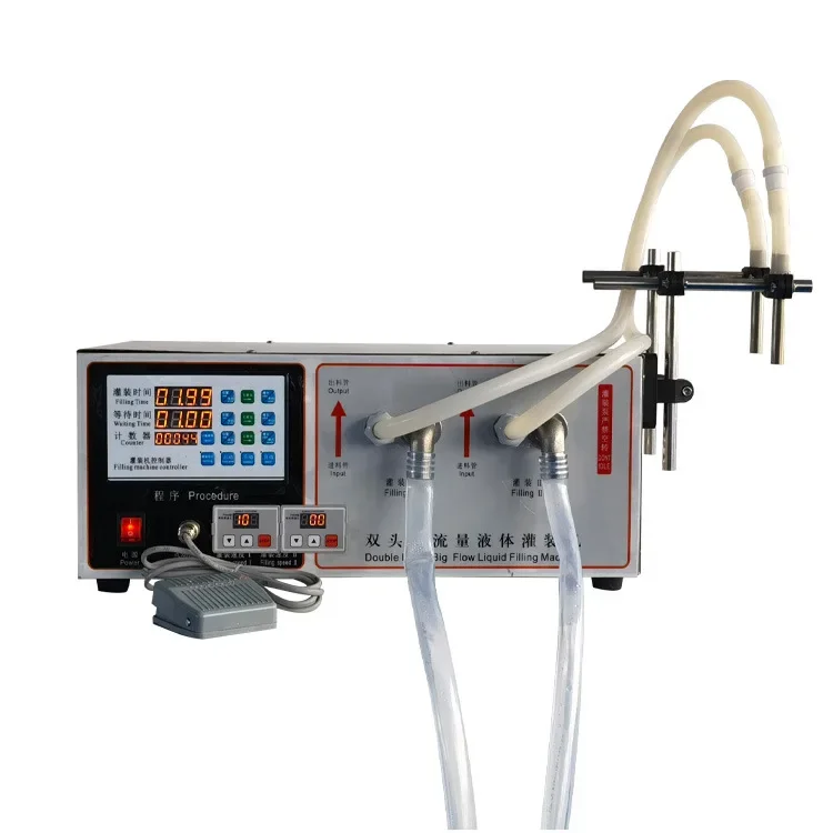 

Large flow liquid double head filling machine Automatic quantitative Baijiu liquid efficiency numerical control Filling