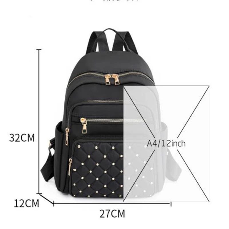 Sac à dos en nylon de haute qualité pour femme, grand sac à dos de voyage pour femme, grands sacs d'école pour adolescentes, sac initié, mode