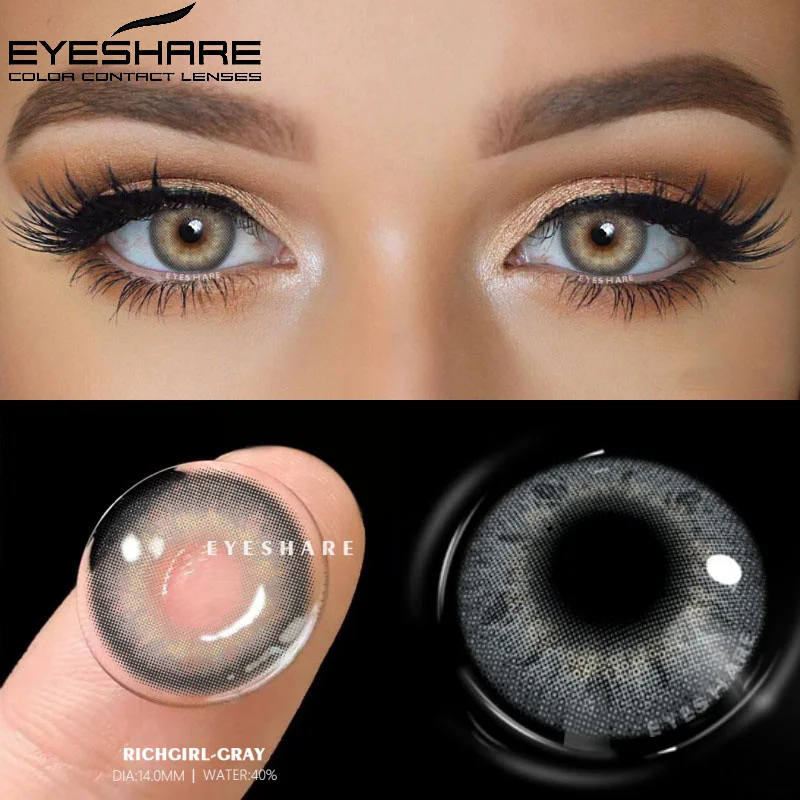 EYESHARE Natural Color Contact Lenses For Eyes 1Pair Multicolor Lens Soft Yearly Blue Eye Contact Beautiful Pupils Beauty Makeup