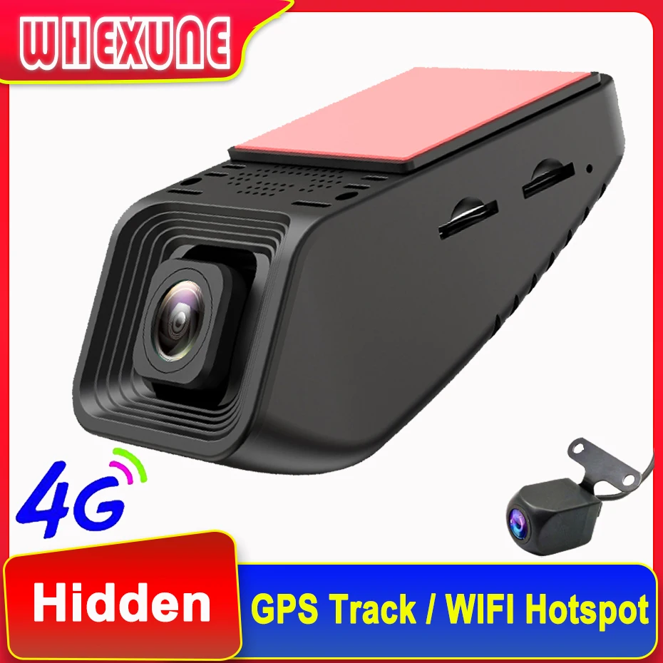 

WHEXUNE 4G WiFi Car DVR GPS Logger Hidden FHD 1080P Dash Cam Support Remote Live Monitor Dual Lens Auto Video Camera Recording