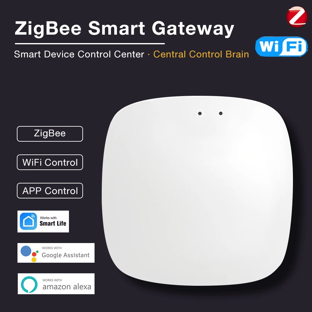 ZigBee Wireless Gateway Hub Home Appliances Remote Controller Wired Multi-mode Bridge Works with Smart Life Alexa Google Play
