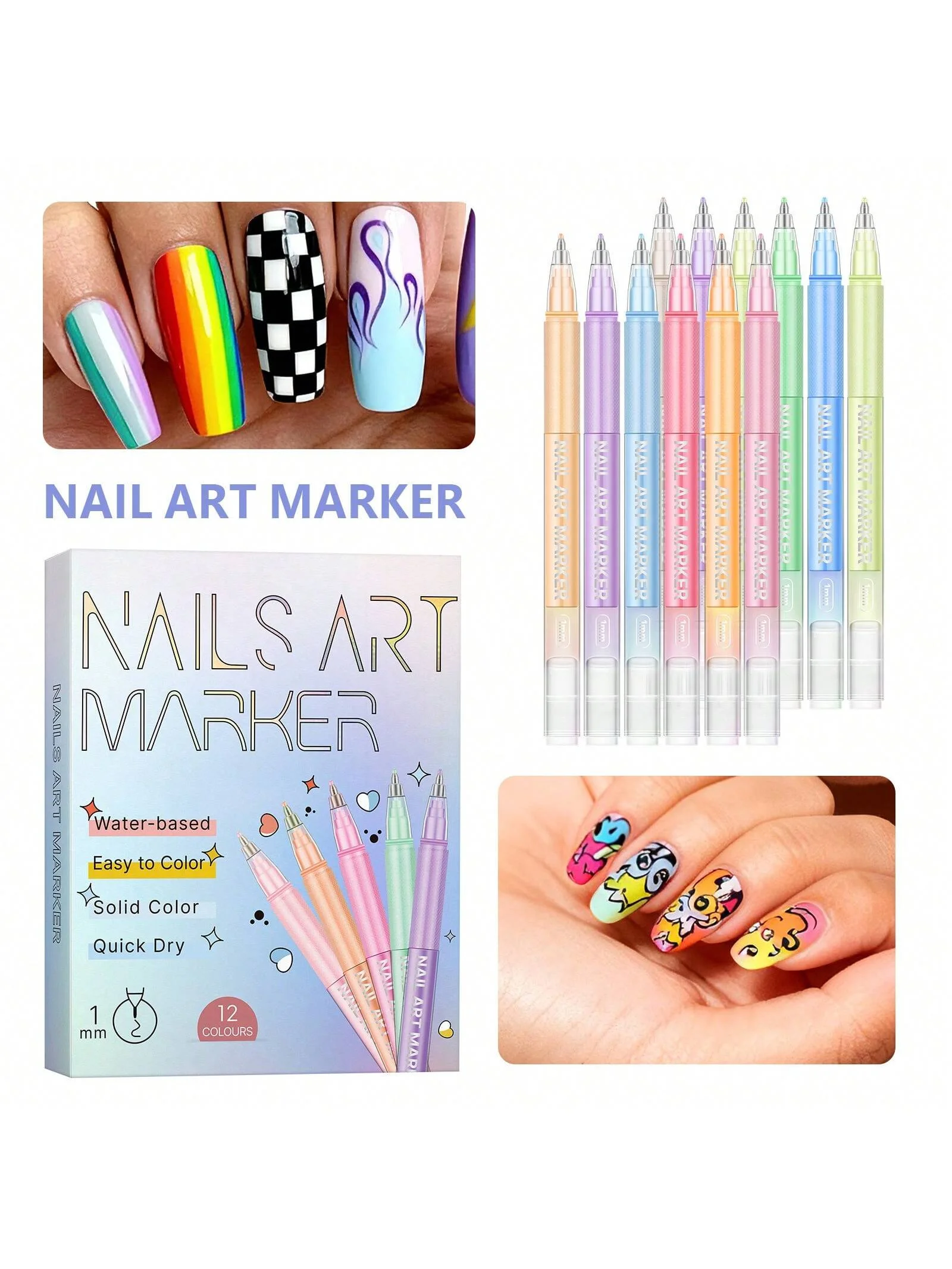 

Popular DIY Manicure Brush Kit for Coloring, Drawing, Glazing and Trimming Design