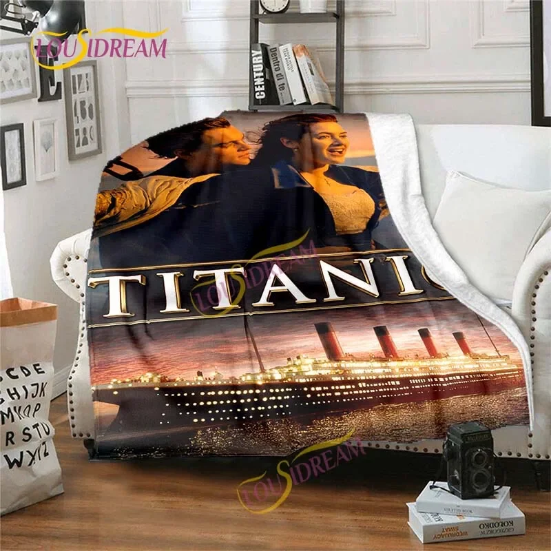 Beautiful love Titanic characters Rose DeWitt Bukater and Jack Dawson bed blanket hiking picnic quilt bedspread fleece blanket