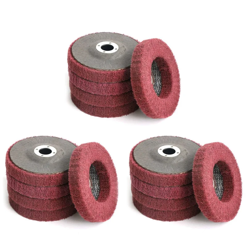 AC88-15Pcs 4 Inch Nylon Fiber Flap Disc Polishing Grinding Wheel,Scouring Pad Buffing Wheel For Angle Grinder