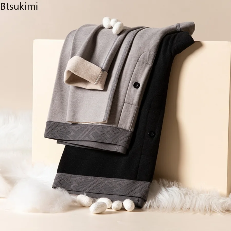 2026 Leggings da uomo Indumenti da notte Mutande per strato base Pantaloni Termici in velluto Mutande lunghe Autunno e inverno Pantaloni intimi maschili