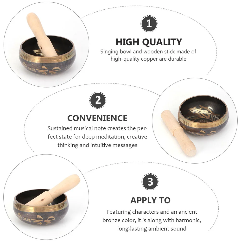 

Music Bowl Yoga Singing Sound with Mallet Copper Creative Tibetan Suond Holder