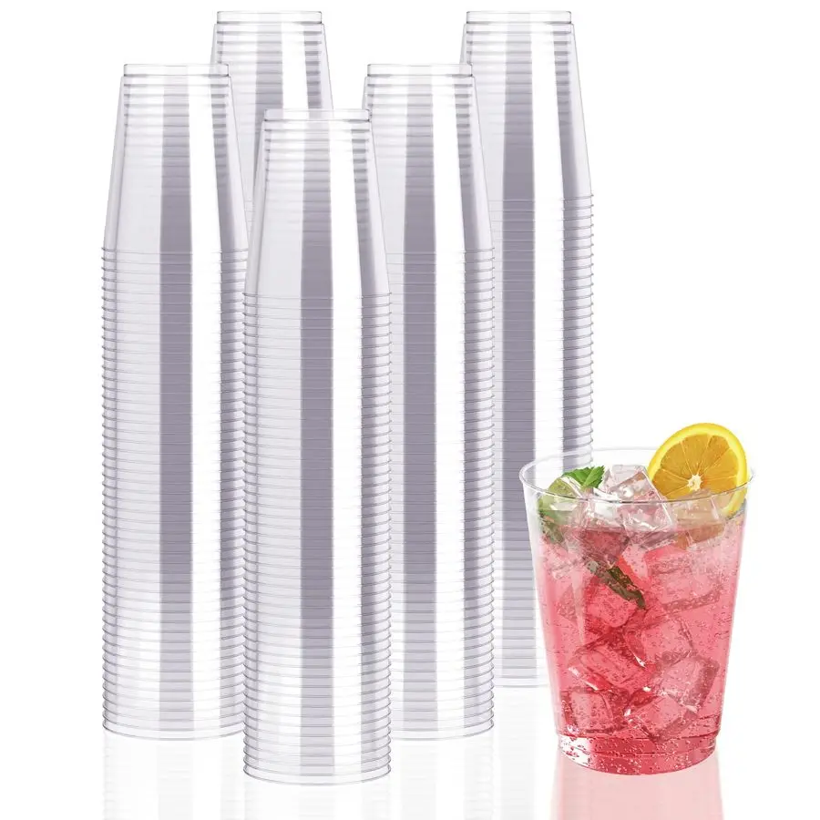 

300 Pack Clear Plastic Cups 10 OZ Disposable Heavyduty Hard Drinking Cups for Christmas, Wedding, Home, Dinner and other Events