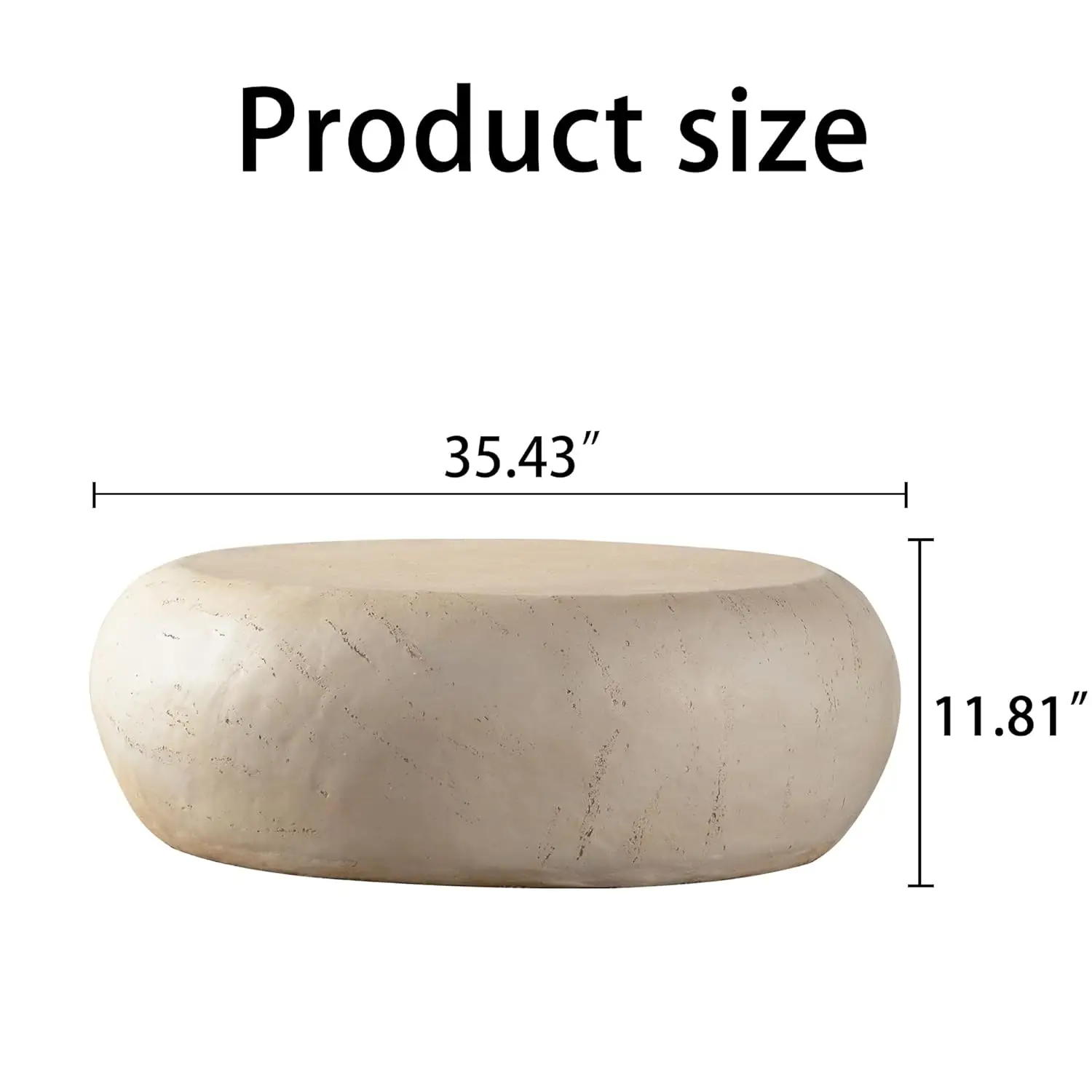 35.43" Round Coffee Table Magnesium Oxide Center Table For Living Room, Mid-Century Modern Faux Stone Tea Table For, Customized