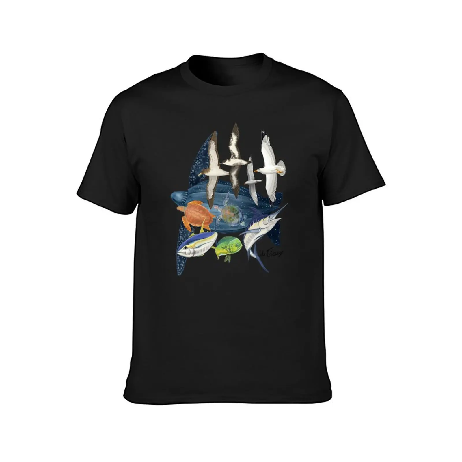 Marine life T-Shirt kawaii clothes heavyweights black t shirts for men