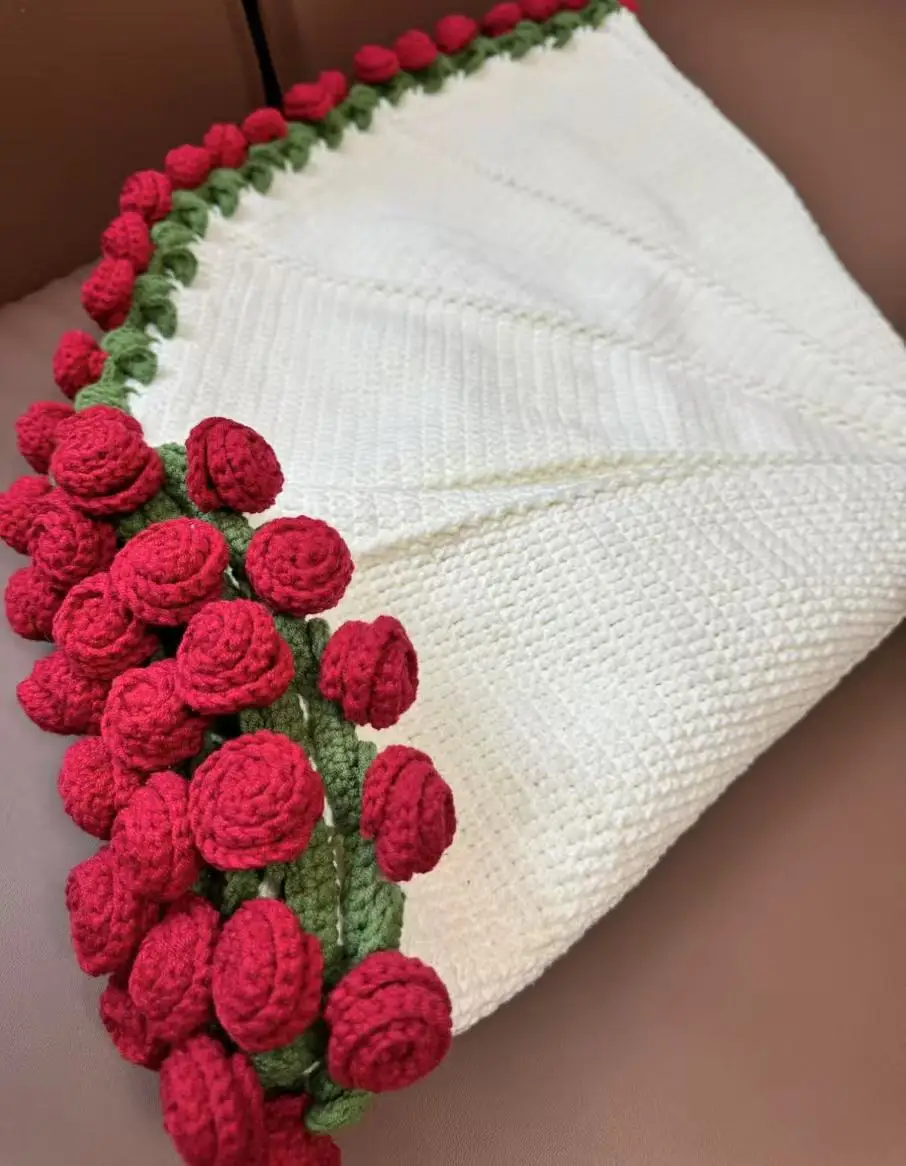 Handmade Wool DIY Bouquet Blanket Material Package Crocheted Blanket into Bouquet Creative Gift Hand-Knitted Blanket