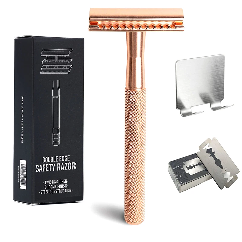 

Classic Double Edge Safety Razor For Men Shaving&Women Hair Removal Manual Shaver with Replacing Blades and Holders