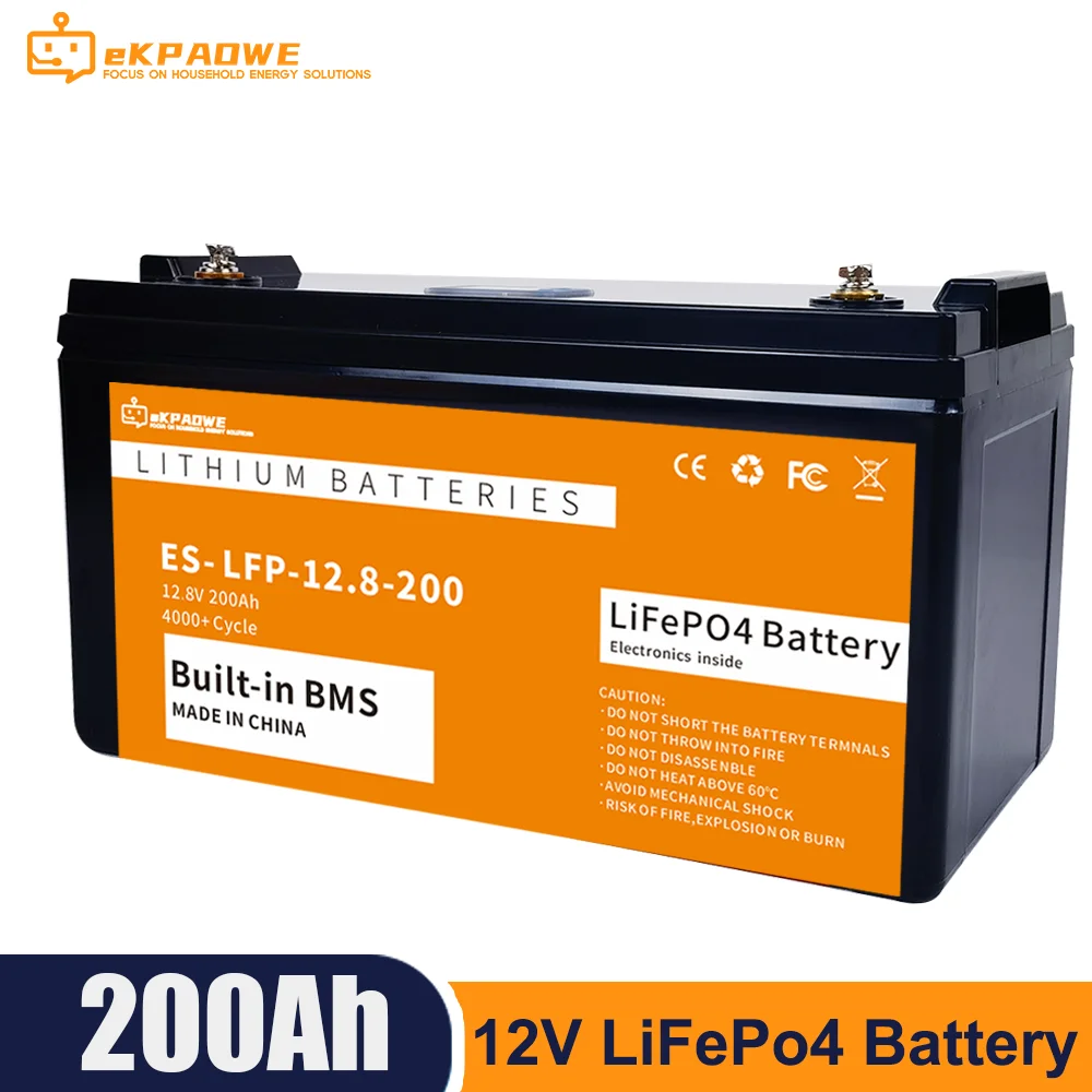 

New 12V 100Ah 24V 48V 50Ah 200Ah 300Ah LiFePo4 Battery Pack Lithium Iron Phosphate Batteries Built-in BMS RV Boat Home Use