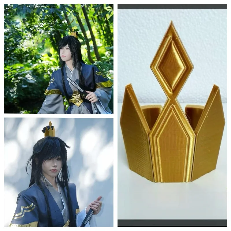 Nie Huasang Cosplay Crown Hair Accessories Grandmaster of Demonic Cultivation Cosplay Fan As Gift Crown for Halloween Party