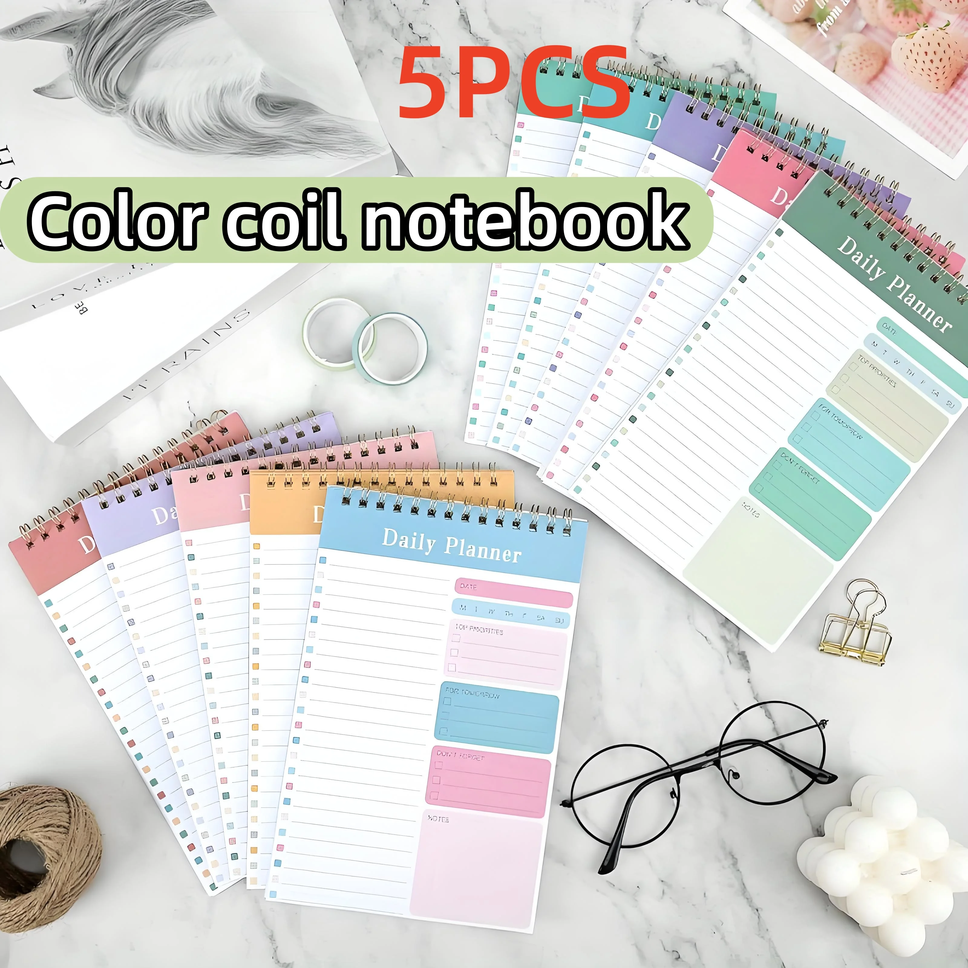 Dry-Erase Planner Pad - 30 Reusable Sheets for Workouts/Study ✔Spillproof & BPA-Free (Home/Office/School)