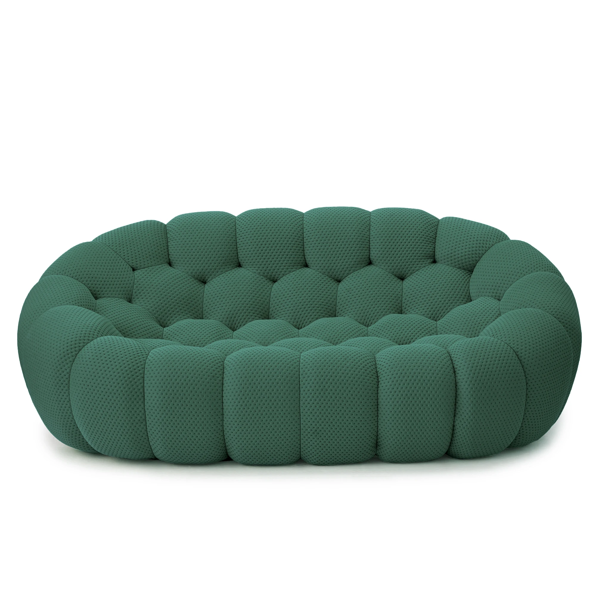 Sdorens 78'' Modern Curved Boneless Sofa Comfy 3D Knitted Fabric Loveseat Couch Football-Shaped Lazy Floor Sofas for Living Room view 5