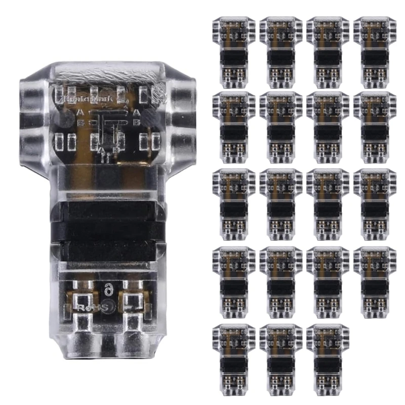 

20Pcs T Tap Wire Connectors No Wire Stripping 3 Way 2 Pin Wire Connectors