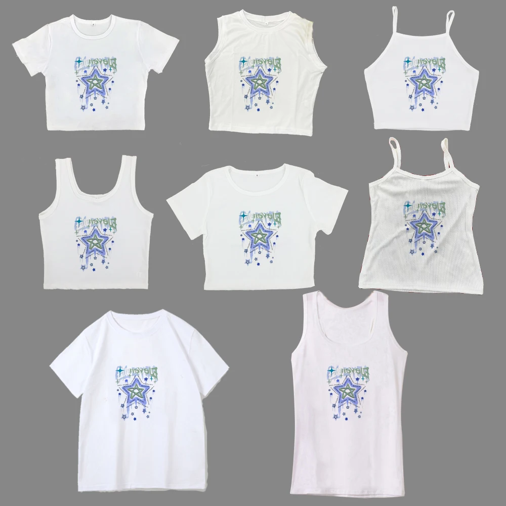 

Short-sleeved T-shirt women's pure cotton design sense niche summer new print slimming white top T-shirt