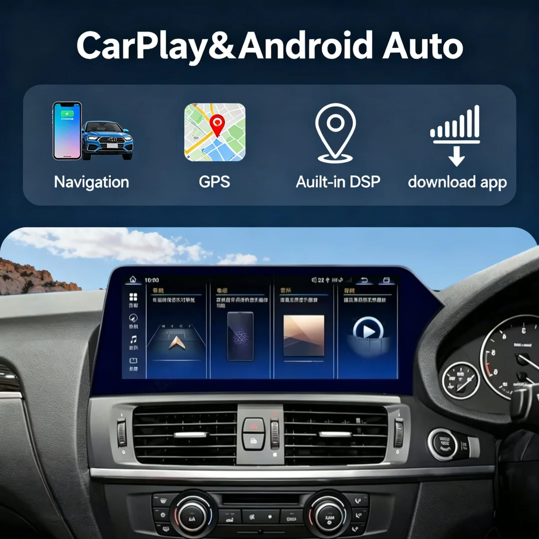 Android 15 New Blue Light Anti Glare Blade Screen Suitable For BMW X3 F25 X4 F26 2010-2018 Wireless CarPlay AUTO  Car Multimedia