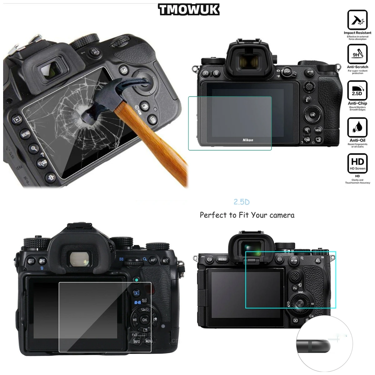 

For A7RII A7RIII A7R4 A7R4A A7SMII A7RMII A7MII A7MIII, Durable Screen Protector, Enhanced Visibility