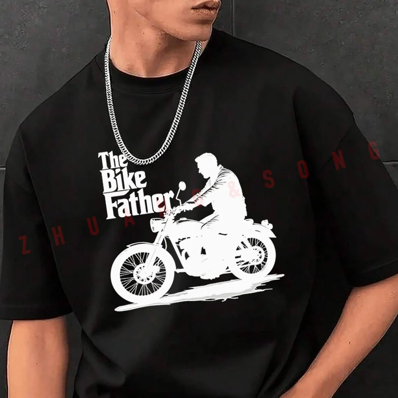 

Мужская модная футболка The BikeFather Motorcycle, повседневные модные футболки на лето, удобные топы с короткими рукавами