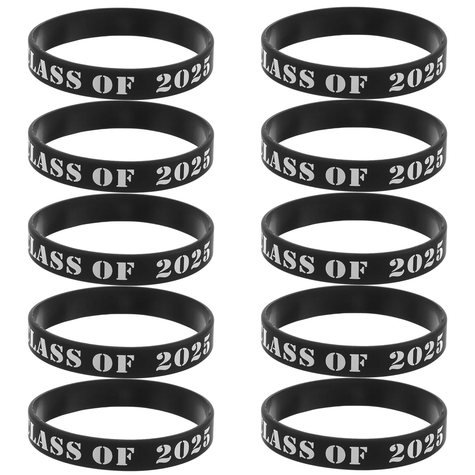 

10 Pcs Bracelets Graduation Party Silicone Decorative Themed Wristband Black Wristbands Campus