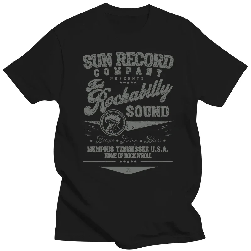 streetwear fashion vintage  2024 New Fashion Brand Print T-Shirt Male Brand Cock Records That Rockabilly Sound Fitness Tshirt