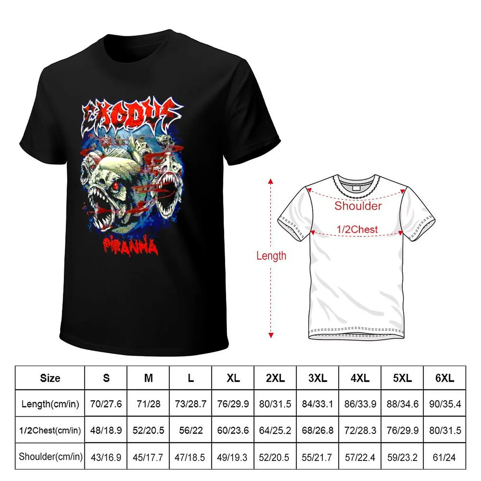 Funny Gifts Piranha ExOdus Trending Explore Designs Exodus Long Gift For Fans T-Shirt anime t shirts oversize T-Shirt
