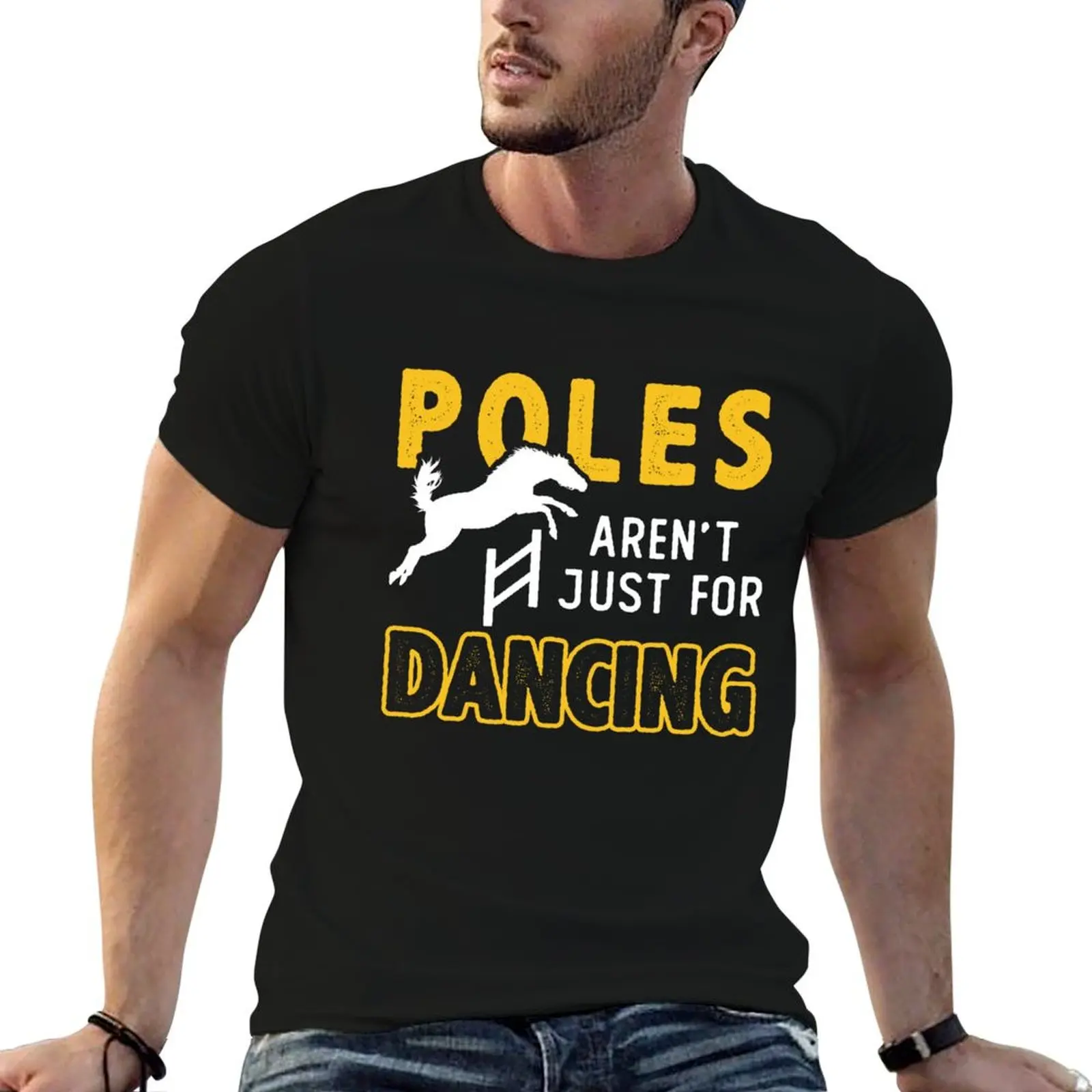Camiseta Poles Not Just For Dancing Horse, com estampa de cavalos cowboy, camisetas engraçadas de algodão para homem