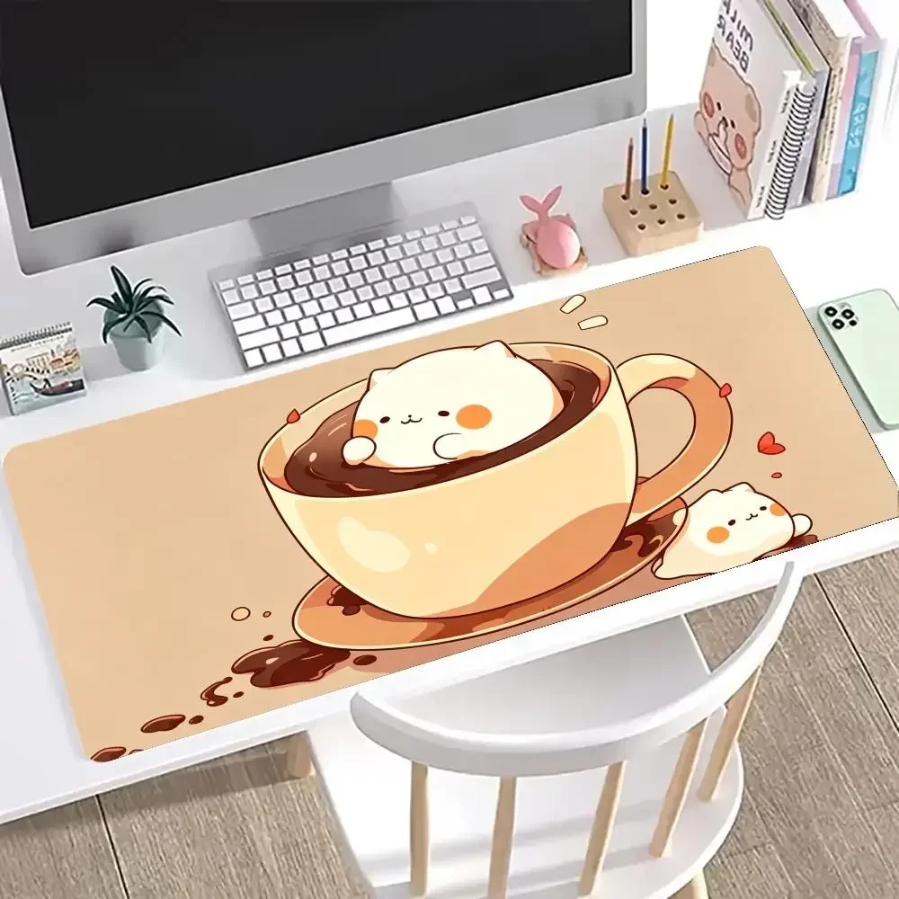 Coffee Cat Mouse Pad Large Computer Office Game Table Mats Xxl Rubber Anti Slip Gaming Keyboard Mousepads Long Desk Pads 30x60
