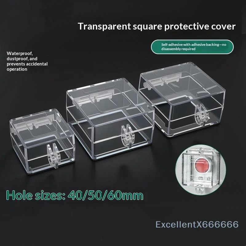 Lockable Button Safety Cover Anti Misoperation PC Protection Guard 40/50/60mm 1Pc for Factory Power Switch Protection
