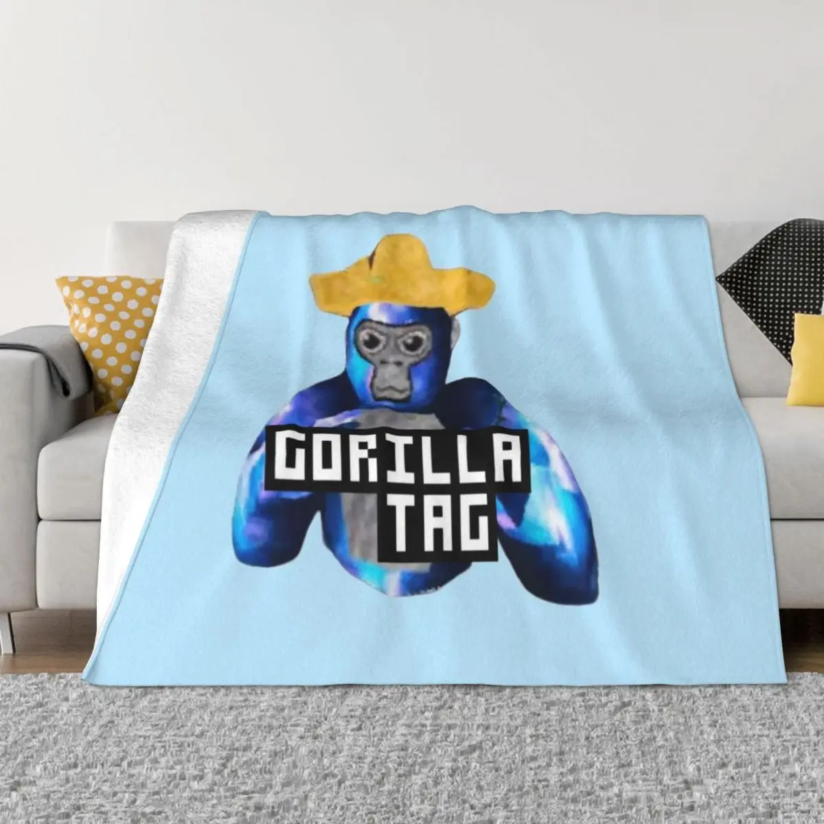 Gorilla Tag Yellow Hat Gorilla Tag Merch Men Women Shirt Boy Girl Young Shirt Hoodie Long Sleeve Sweatshirt Throw Blanket