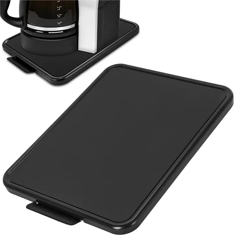 EYFL-Coffee Countertop Moving Slider With Kitchen Appliance Sliding Tray Below Cabinet Appliance Rolling Tray Smooth Wheels
