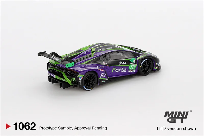 (Prépedido) caja blister - MINI GT 1:64 Huracán GT3 EVO2 # 78 Forte Racing 2024 IMSA Vehículo de coleccionista fundido a presión Modelo de coche