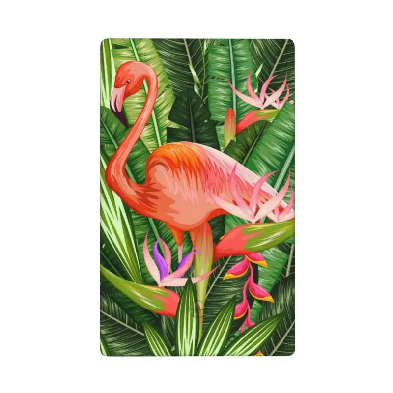 Botanical Green Tropical Summer Palm Tree Leaves Pink Flamingo Theme Wallplate Decorative Wall Plate Standard Size 7cm x 11.4cm