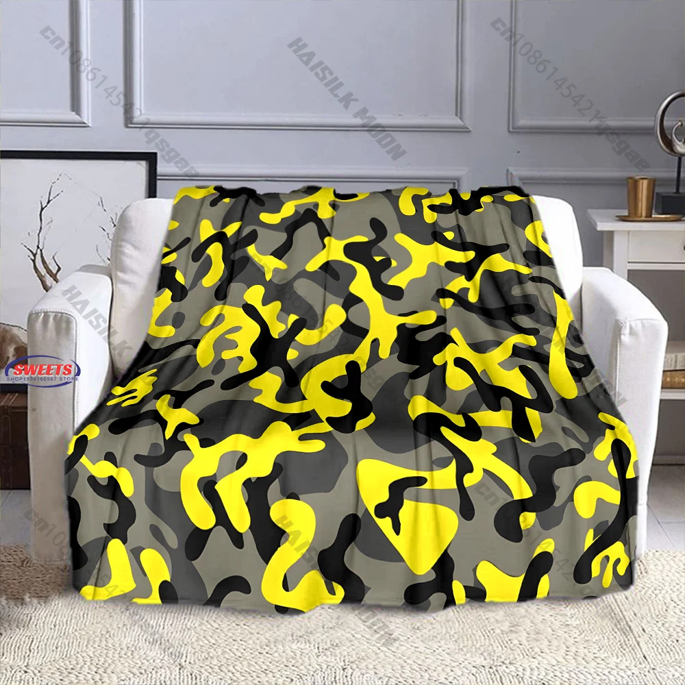 Camouflage Pattern Blanket for Outdoors Multiple sizes kid's ＆ adults' bedroom living room sofa decor blanket, Exquisite gift
