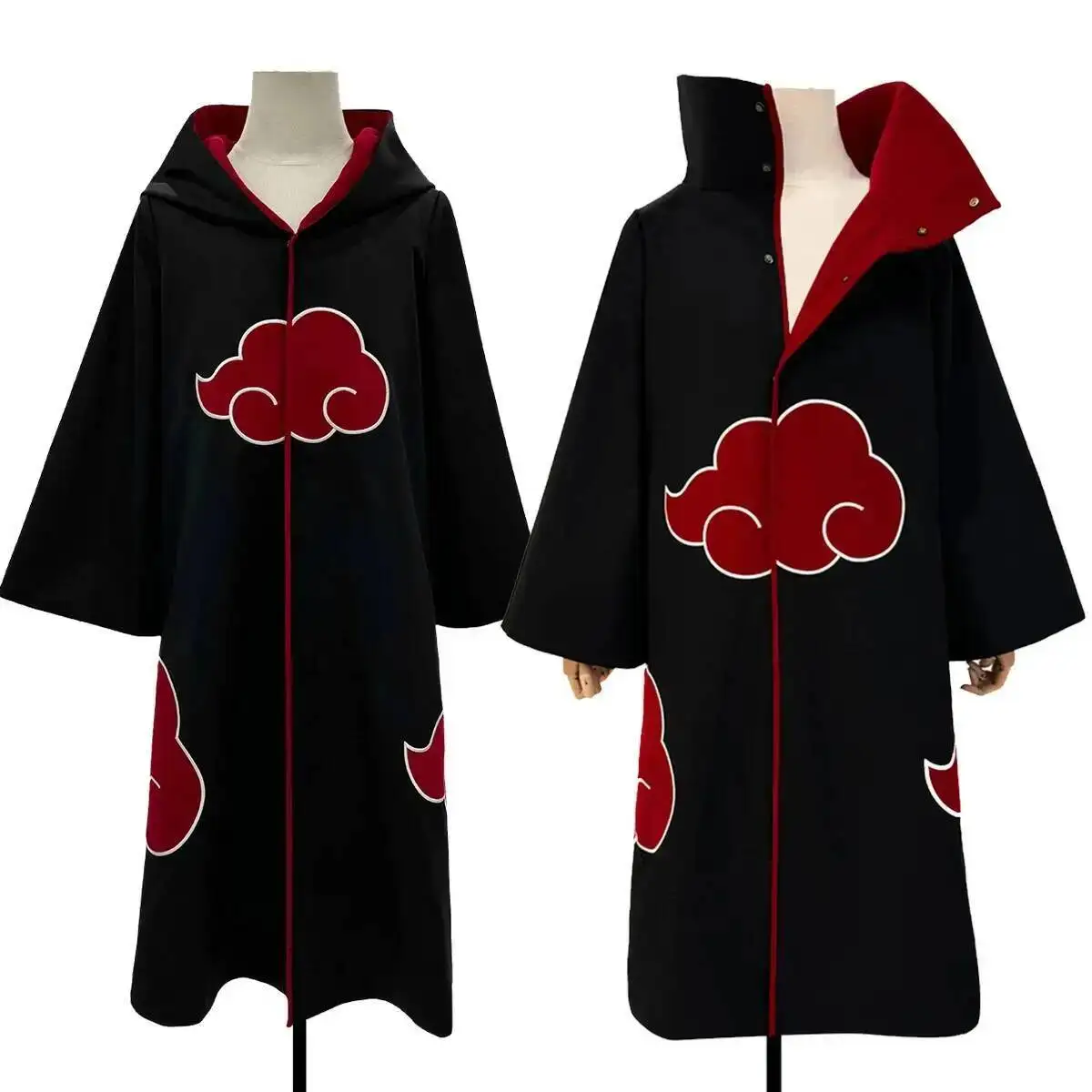 

Anime Itachi Uchiha Sasuke Cosplay Costume Akatsuki Embroidery Hawk Team Cloak Pain Konan Sasori Halloween Christmas