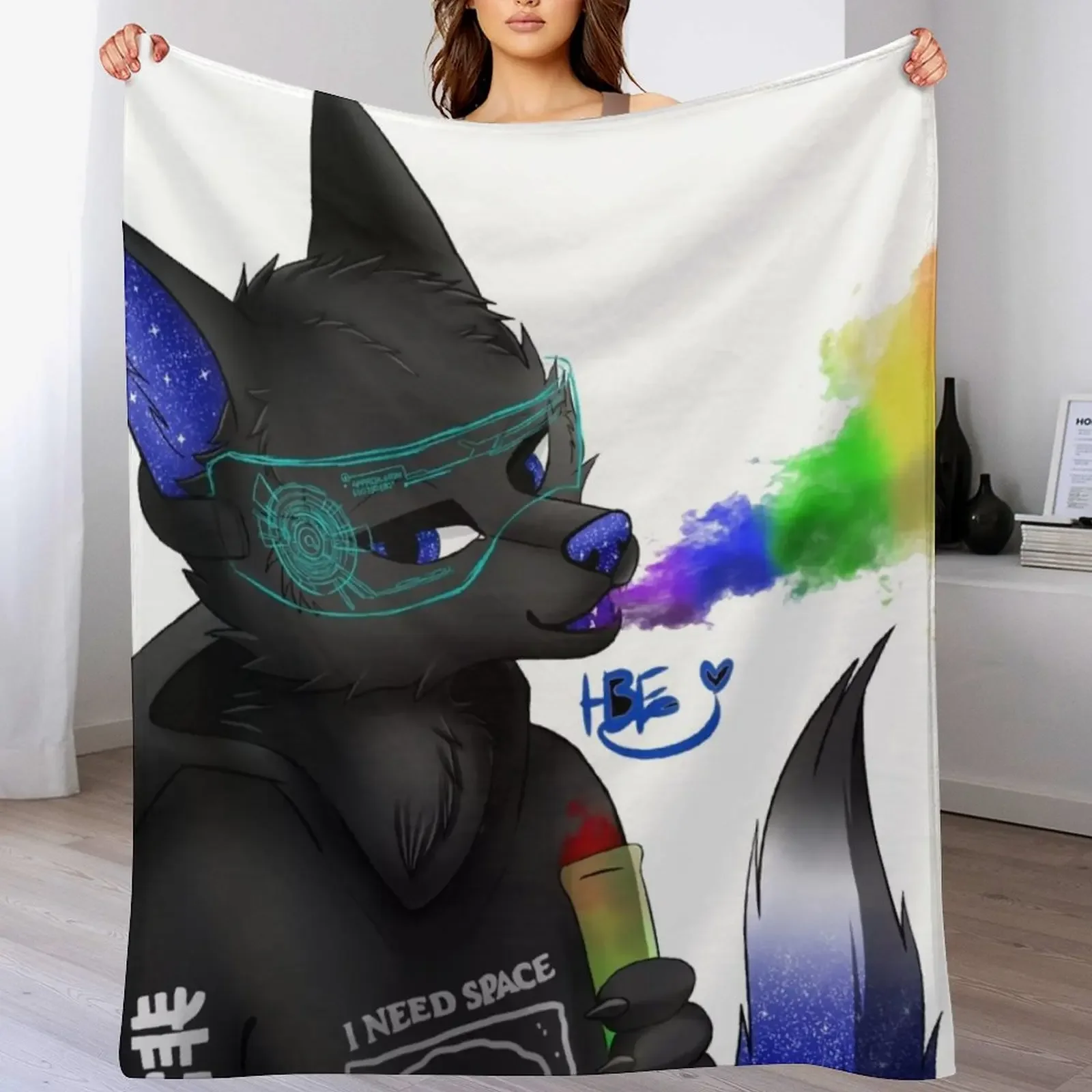 

Wolfvenstar: I Need Space Throw Blanket warm for winter bed plaid Cute Blankets